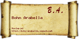 Bohn Arabella névjegykártya